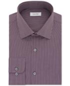 Calvin Klein Men's Steel Classic-fit Non-iron Performance Red Dot Stripe Dress Shirt