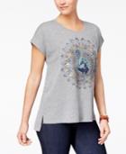 Style & Co Embellished Graphic-print T-shirt, Created For Macy's