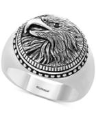 Effy Men's Black Spinel Eagle Ring In Sterling Silver