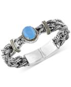 Serenity By Effy Chalcedony (6-9/10 Ct. T.w.) Braided-style Bracelet In Sterling Silver With 18k Gold Accents