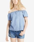 Levi's Chambray Cotton Off-the-shoulder Top