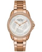 Caravelle New York By Bulova Women's Crystal Accent Rose Gold-tone Stainless Steel Bracelet Watch 36mm 44l233