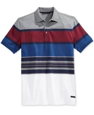 Sean John Men's Colorblocked Striped Polo