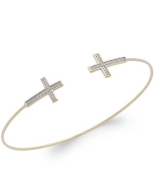 Wrapped Diamond Cross Bangle Bracelet In Yellora (1/6 Ct. T.w.)