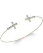 Wrapped Diamond Cross Bangle Bracelet In Yellora (1/6 Ct. T.w.)