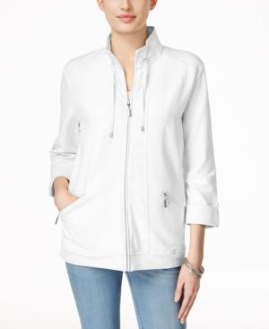 Karen Scott Petite Three-quarter-sleeve Jacket, Only At Macy's