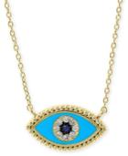 Effy Sapphire & Diamond Accent Evil Eye 18 Pendant Necklace In 14k Gold