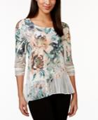 Style & Co. Embellished Chiffon Hem Blouse, Only At Macy's