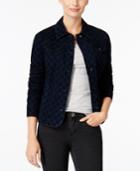 Charter Club Flocked Denim Jacket, Only At Macy's