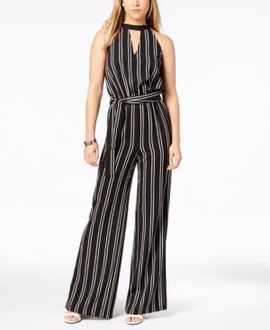 Bar Iii Striped Choker Jumpsuit, Created For Macy's