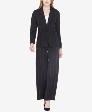 Tahari Asl Peak-lapel Pinstripe Pantsuit