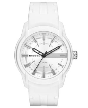 Diesel Men's Armbar White Silicone Strap Watch 45mm