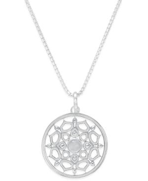 Thomas Sabo White Quartz Mandala Pendant Necklace In Sterling Silver