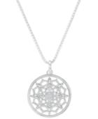 Thomas Sabo White Quartz Mandala Pendant Necklace In Sterling Silver