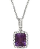 Amethyst (2-1/10 Ct. T.w.) & White Topaz (5/8 Ct. T.w.) Pendant Necklace In Sterling Silver