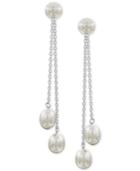 Gray Cultured Freshwater Pearl (7 & 8mm) Earring Jackets In Sterling Silver