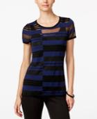 Inc International Concepts Illusion-striped Top, Only At Macy's
