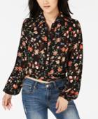 American Rag Juniors' Smocked Floral-print Shirt, Created For Macy's