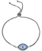 Giani Bernini Cubic Zirconia Evil Eye Slider Bracelet In Sterling Silver, Created For Macy's