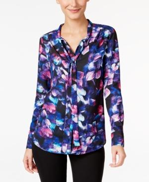 Nydj Printed Tie-neck Top