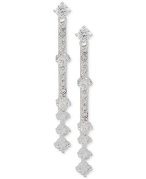 Anne Klein Rose Gold-tone Crystal Linear Drop Earrings