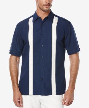 Cubavera Men's Embroidered Contrast-panel Short-sleeve Shirt