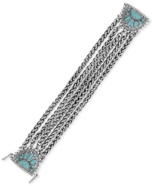 Lucky Brand Silver-tone Stone Enhanced Multi-chain Bracelet