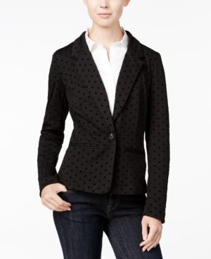 Kensie Long-sleeve Polka-dot Blazer, A Macy's Exclusive Style
