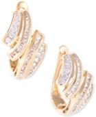 Wrapped In Love Diamond Wave Hoop Earrings (1/2 Ct. T.w.) In 10k Gold, Created For Macy's