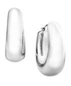 Sterling Silver Earrings, Thick Medium Hoop Earrings