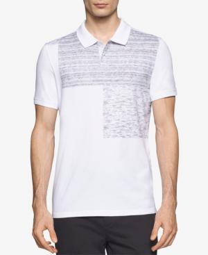 Calvin Klein Men's Slim-fit Blocked Heathered Polo