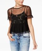 American Rag Juniors' Sheer Embroidered Top, Created For Macy's