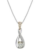 Diamond Infinity Pendant Necklace (1/2 Ct. T.w.) In Two-tone 14k Gold