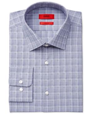 Hugo Men's Slim-fit Navy Check Dress Shirt
