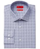 Hugo Men's Slim-fit Navy Check Dress Shirt