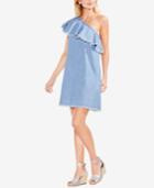 Vince Camuto Cotton Frayed-ruffle One-shoulder Dress