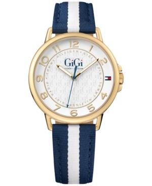 Tommy Hilfiger Gigi Hadid Women's Navy & White Stripe Grosgrain Strap Watch 38mm 1781723