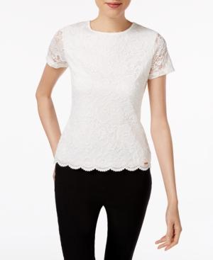 Calvin Klein Lace Illusion-sleeve Top