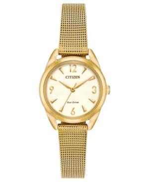 Citizen Drive From Citizen Eco-drive Women's Gold-tone Stainless Steel Mesh Bracelet Watch 27mm