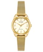 Citizen Drive From Citizen Eco-drive Women's Gold-tone Stainless Steel Mesh Bracelet Watch 27mm