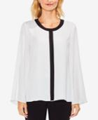 Vince Camuto Contrast-trim Bell-sleeve Blouse