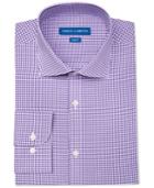 Vince Camuto Men's Slim-fit Stretch Purple Gingham Dress Shirt