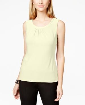 Tahari Asl Sleeveless Pleat-neck Top