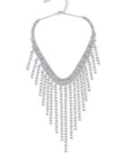 Say Yes To The Prom Silver-tone Rhinestone Fringe Choker Necklace, A Macy's Exclusive Style