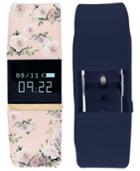 Itouch Women's Ifitness Pulse Blush Floral & Navy Blue Silicone Strap Smart Watch 20x18mm