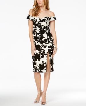 Bardot Botanica Off-the-shoulder Slit Midi Dress