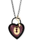 Betsey Johnson Two-tone Pave Crystal Heart Pendant Necklace