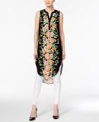 Cable & Gauge Floral-print High-low Tunic