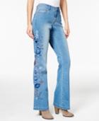 Inc International Concepts Embroidered Indigo Wash Flare-leg Jeans, Only At Macy's