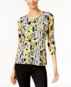 Alfani Printed Tiered Top, Created For Macy's